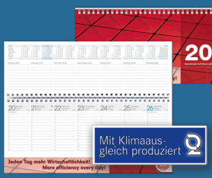 Tischquerkalender mit Klimaausgleich