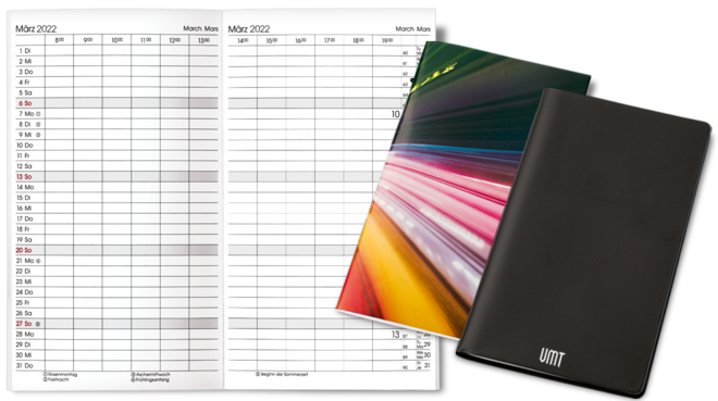 Taschenkalender 2023 mit Werbung