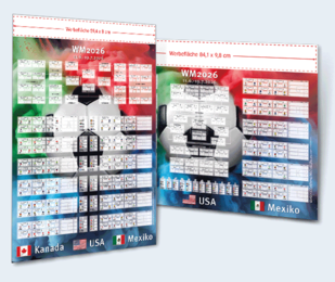 WM-Planer Poster 2026 Hoch und Querformat mit Ihrer Werbung