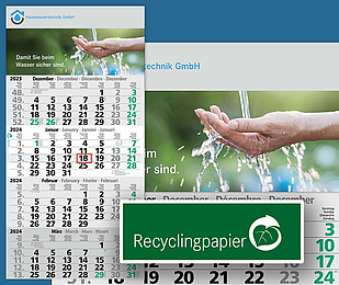4-Monatskalender aus Recyclingpapier