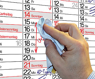 Wandkalender abwischbar - Veredelung