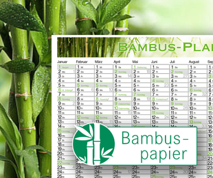 Werbekalender aus nachhaltigem Bambuspapier