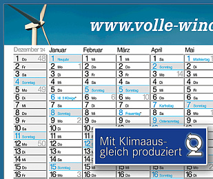 Plakatkalender klimaneutral