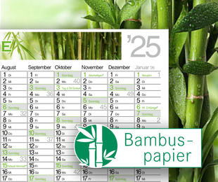 Werbekalender aus nachhaltigem Bambuspapier