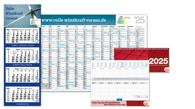 Werbekalender Blue-Line klimaneutral gedruckt