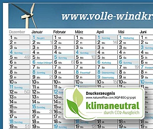 Plakatkalender klimaneutral