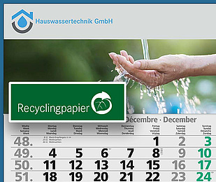 4-Monatskalender aus Recyclingpapier