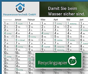 Wandkalender aus Recyclingpapier