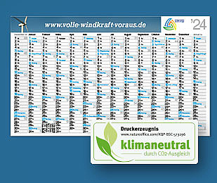 Klimaneutrale Wandplaner und Werbekalender